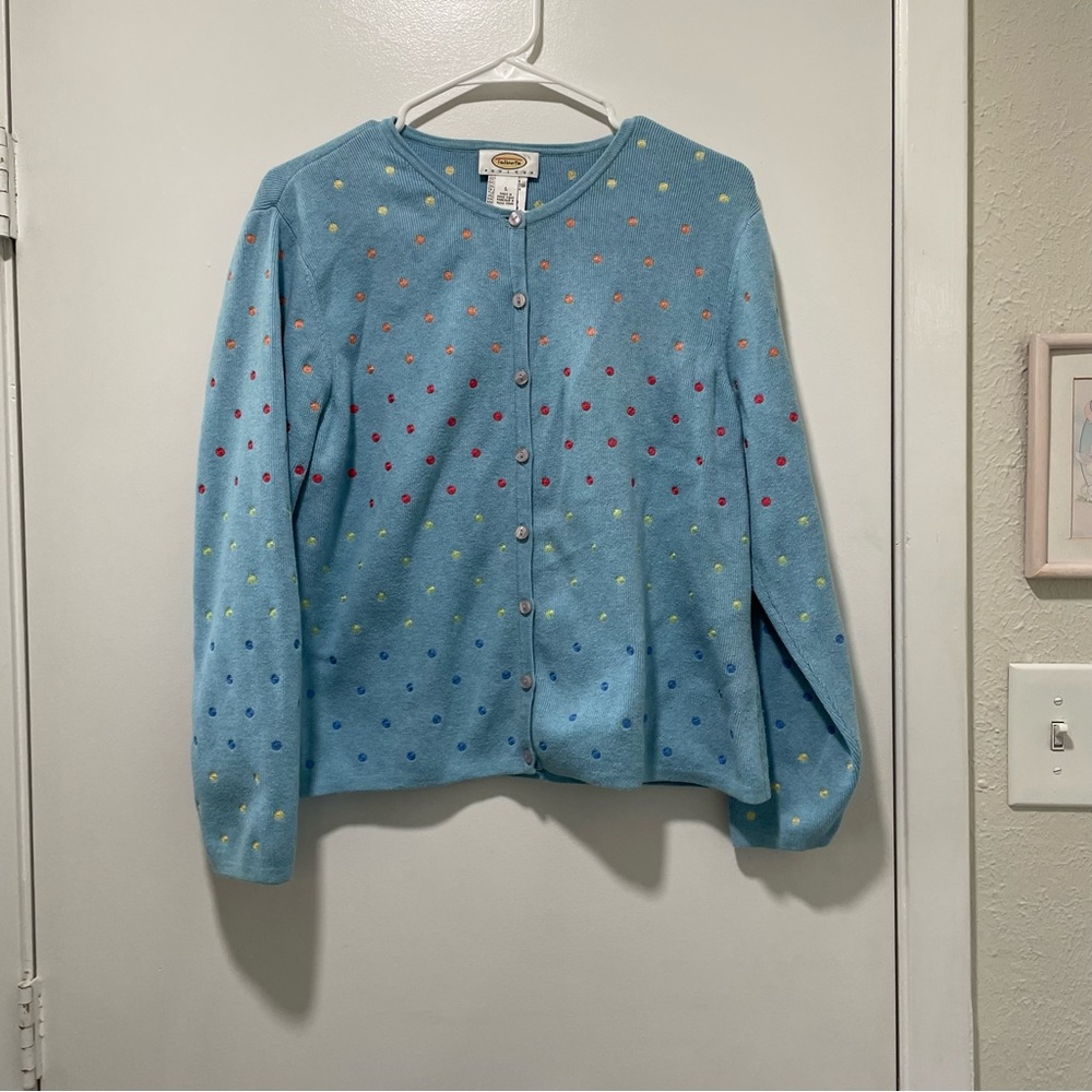 Talbots Women’s Colorful Polka Dot Cardigan